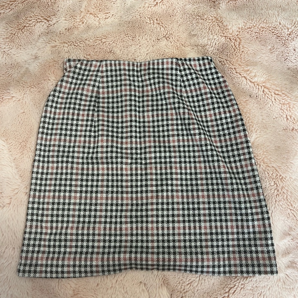 H&M Black and White Plaid Pencil Skirt